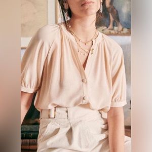 Sezane Lennie Silk Blouse